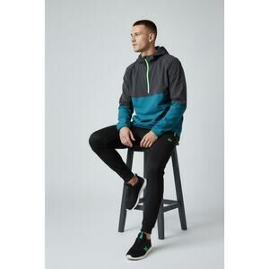 Mens Under Armour Black Teal Fitted 1/4 Quarter Zip Jacket Size XXL